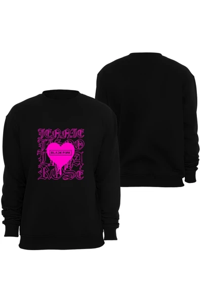 fame-stoned  Blackpink ( Kpop , Black Pink ) Baskılı Bisiklet Yaka Sweatshirt ürün görseli