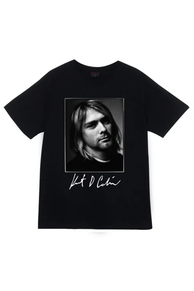 fame-stoned  Nirvana Müzik Grubu Baskılı Unisex %100 Pamuk Siyah T-shirt ürün görseli