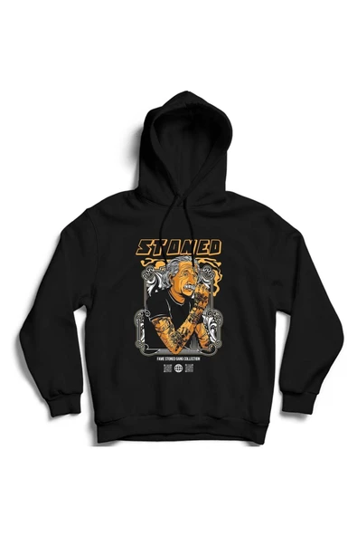 fame-stoned  Albert Einstein Baskılı Kapşonlu Sweatshirt ( Fame Stoned Gang Collection New Season Hoodie ) ürün görseli