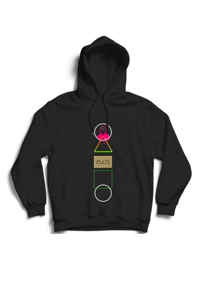 fame-stoned  Squid Game Dizi Baskılı Kapüşonlu Sweatshirt ürün görseli 1