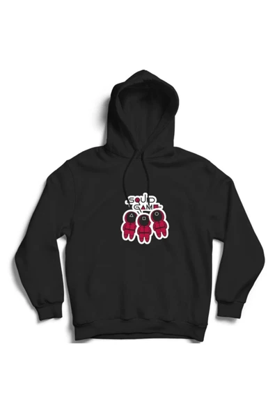 fame-stoned  Squid Game Dizi Baskılı Kapüşonlu Sweatshirt