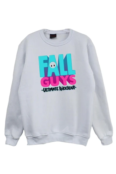 fame-stoned  Fall Guys Oyun Baskılı Bisiklet Yaka Sweatshirt ürün görseli