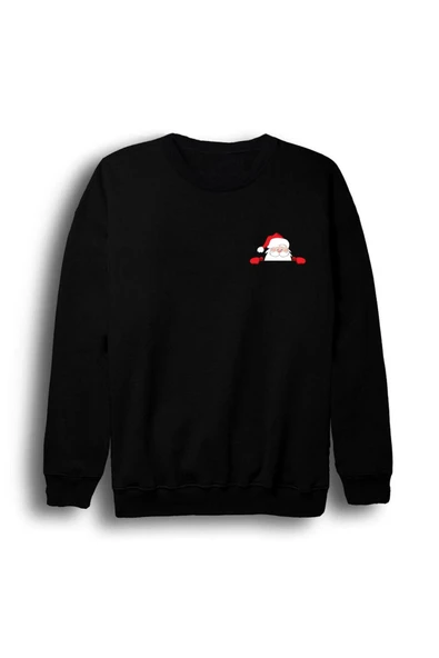 fame-stoned  Unisex Beyaz Noel Baba Christmas Baskılı Bisiklet Yaka Sweatshirt ürün görseli