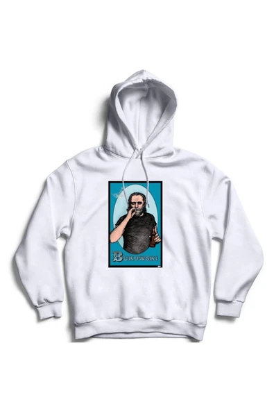 fame-stoned  Charles Bukowski Baskılı Kapüşonlu Sweatshirt
