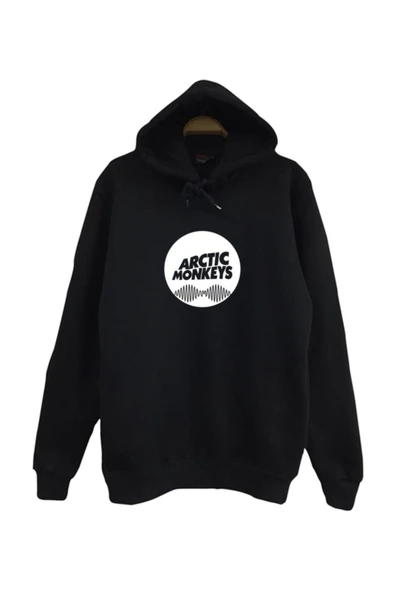 fame-stoned  Arctic Monkeys Baskılı Kapüşonlu Unisex %100 Pamuk Siyah Sweatshirt ürün görseli
