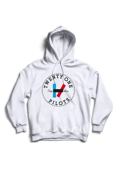 fame-stoned  Twenty One Pilots Baskılı Kapşonlu Sweatshirt