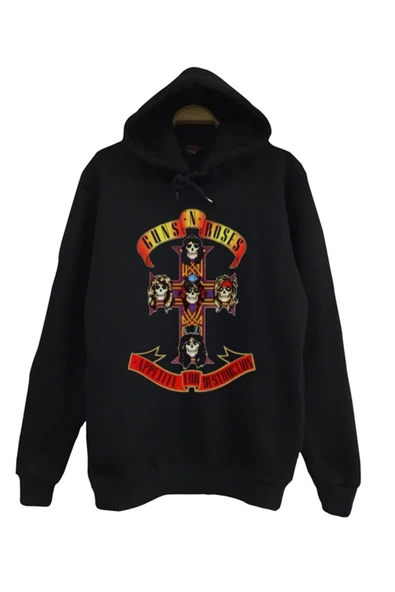 fame-stoned  Guns N Roses Baskılı Kapüşonlu Sweatshirt ürün görseli