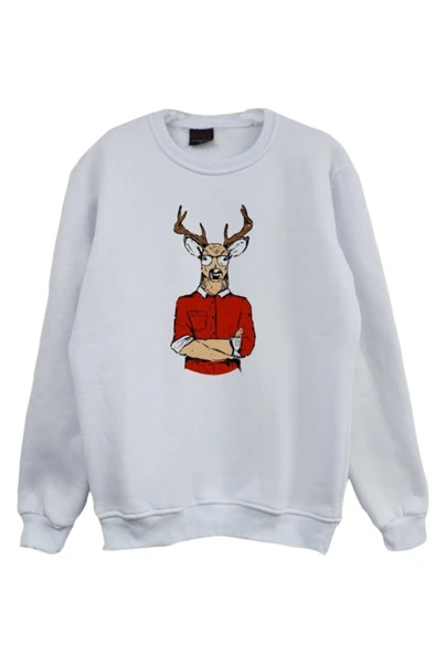 fame-stoned  Geyik Adam Baskılı Sweatshirt