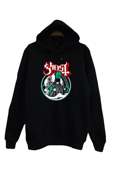 fame-stoned  Çocuk Siyah Ghost Baskılı Sweatshirt