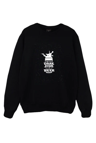 fame-stoned The Dark Side Of The Beer Baskılı Bisiklet Yaka Sweatshirt ürün görseli 1