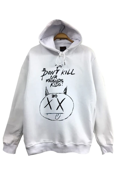 fame-stoned  Xxxtentacion Baskılı Unisex Kapüşonlu %100 Pamuk Kırmızı Sweatshirt ürün görseli