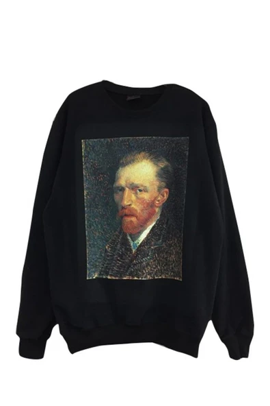 fame-stoned  Vıncent Van Gogh Baskılı Sweatshirt