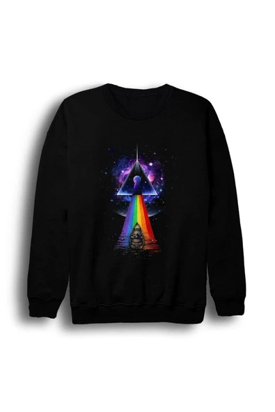 fame-stoned Siyah Pink Floyd Baskılı Sweatshirt ürün görseli