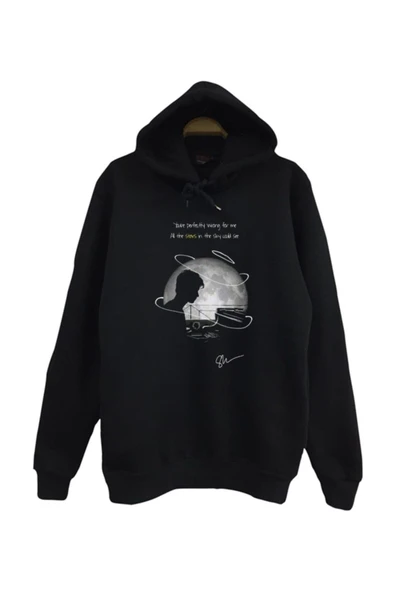 fame-stoned  Imagine Dragons Baskılı Kapüşonlu %100 Pamuk Siyah Sweatshirt ürün görseli