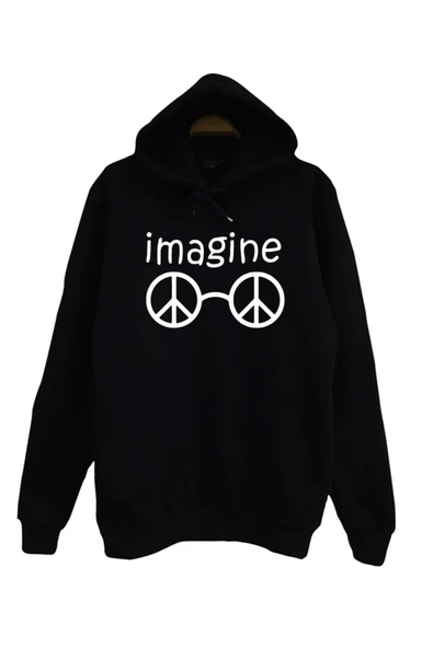 fame-stoned  John Lennon Baskılı Kapüşonlu Sweatshirt ürün görseli