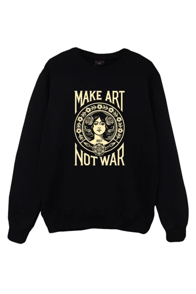 fame-stoned Make Art Not War Baskılı Sweatshirt ürün görseli