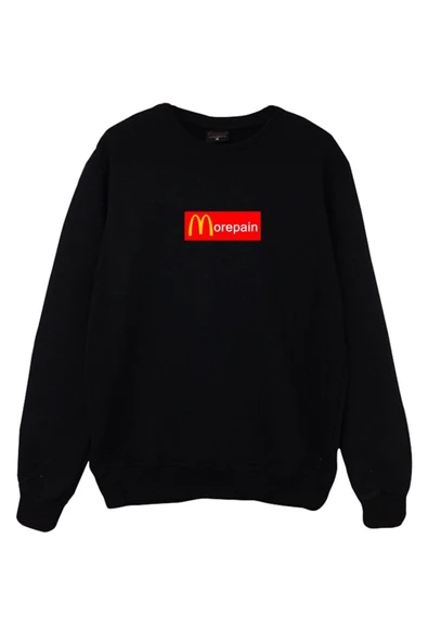 fame-stoned More Pain Baskılı Bisiklet Yaka Sweatshirt ürün görseli