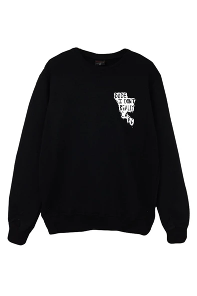 fame-stoned Dude I Don't Really Care Baskılı Sweatshirt ürün görseli