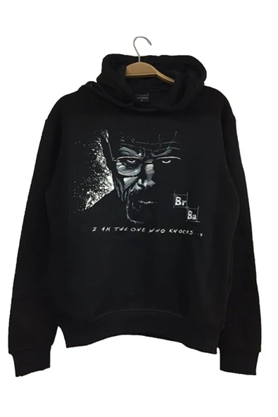 fame-stoned  Breaking Bad Baskılı Unisex %100 Pamuk Siyah Sweatshirt ürün görseli
