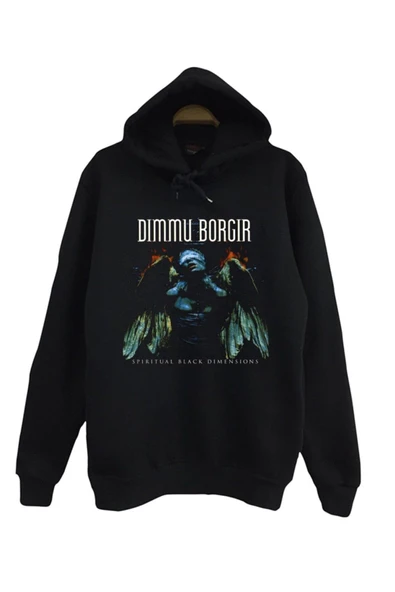 fame-stoned  Dimmu Borgir Baskılı Kapüşonlu Sweatshirt