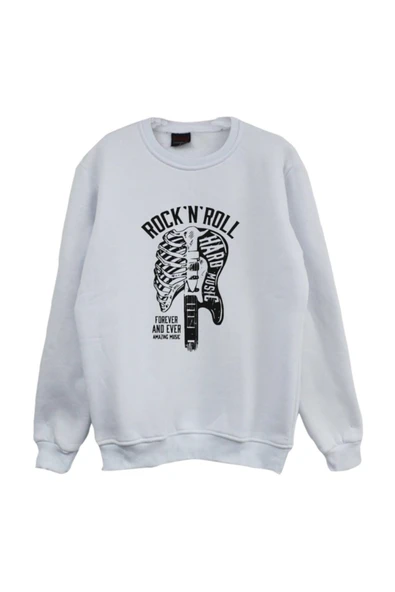 fame-stoned  Rock And Roll Baskılı Sweatshirt