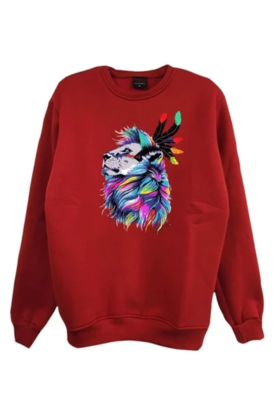 fame-stoned  Aslan Baskılı Sweatshirt - Resim 2