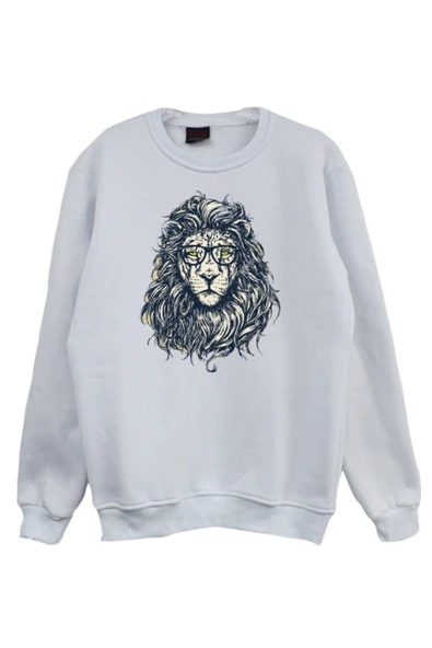 fame-stoned  Aslan Gözlüklü Baskılı Sweatshirt