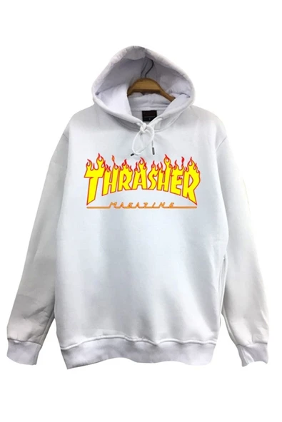 fame-stoned  Thrasher Baskılı Kapüşonlu Unisex Sweatshirt ürün görseli