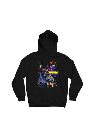 fame-stoned  Pink Floyd Baskılı Kapşonlu Sweatshirt