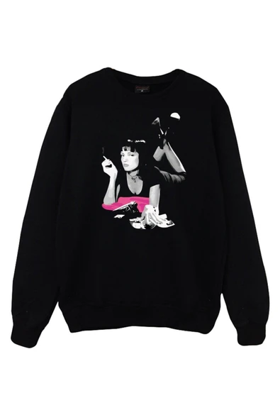 fame-stoned  Stoned Pulp Fiction Kapüşonlu Sweatshirt