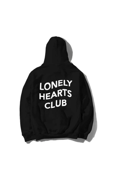 fame-stoned  Lonely Hearts Club Arka Baskılı Kapşonlu Sweatshirt