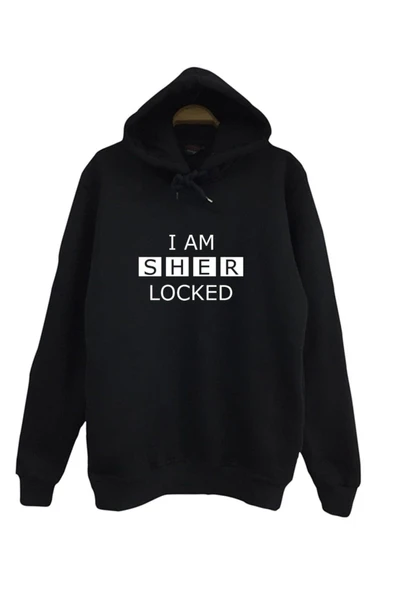 fame-stoned  Sherlock Holmes Baskılı Kapüşonlu Sweatshirt