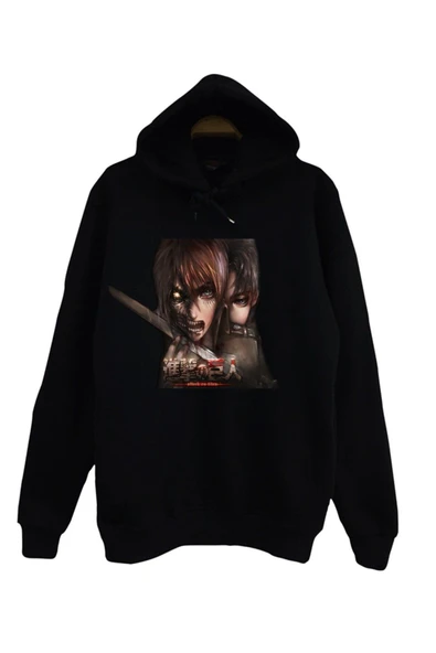 fame-stoned  Attack On Titan Kapüşonlu Sweatshirt ürün görseli