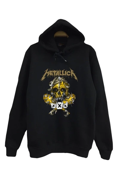 fame-stoned  Metallica Baskılı Kapüşonlu Sweatshirt ürün görseli 1