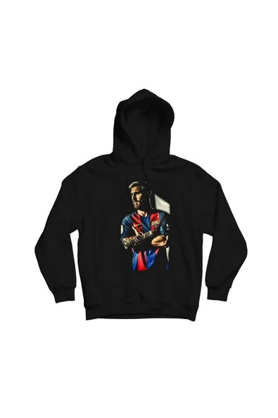 fame-stoned  Lionel Messi Baskılı Kapşonlu Sweatshirt