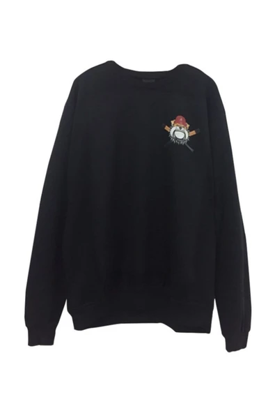 fame-stoned  Bulldog Baskılı Bisiklet Yaka Sweatshırt ürün görseli 1