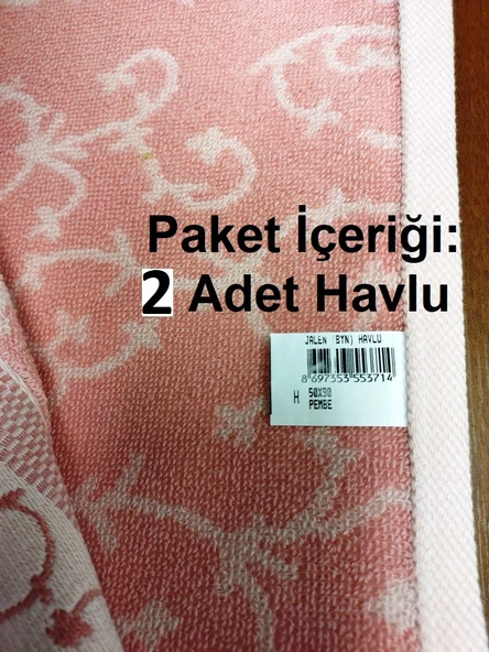 Özdilek 2li Kdf Pamuk El-Yüz Havlusu (50x90)-Jalen Pembe - Resim 2
