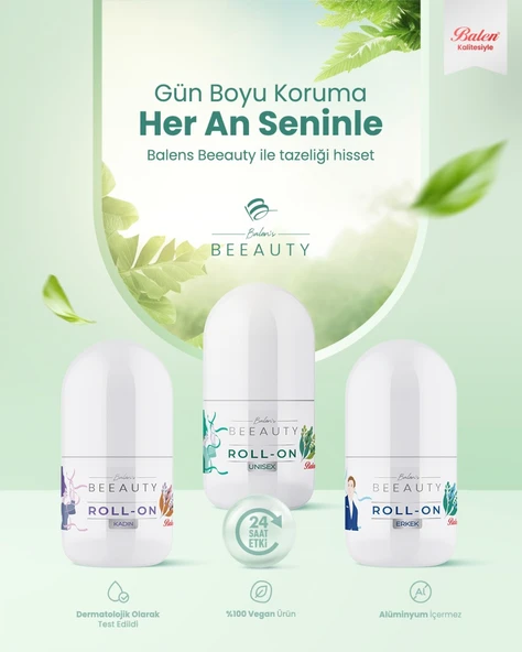 BALEN’S BEEAUTY ERKEK MINERAL SALT DEODORANT ROLL-ON * 50 ML - Resim 3