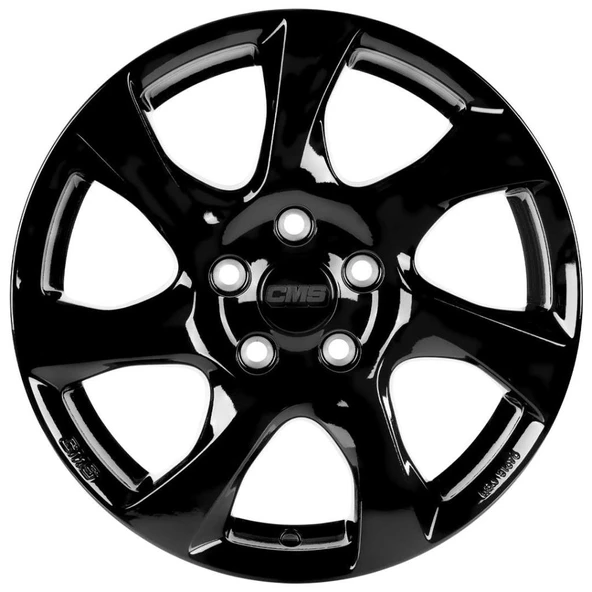 CMS-1060-03 6.5x16" -4x108 ET37.5 63.4 Complete Black Gloss Jant (4 Adet) - Resim 2
