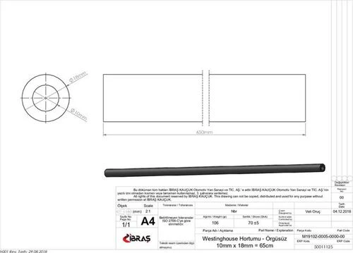 Ibras 11125  Westinghouse Hortumu Renault 9 Renault 12 Örgüsüz ürün görseli 1
