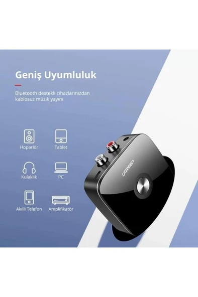 Ugreen Bluetooth 5.1 RCA Aux Ses Adaptörü, Siyah outlet - 4