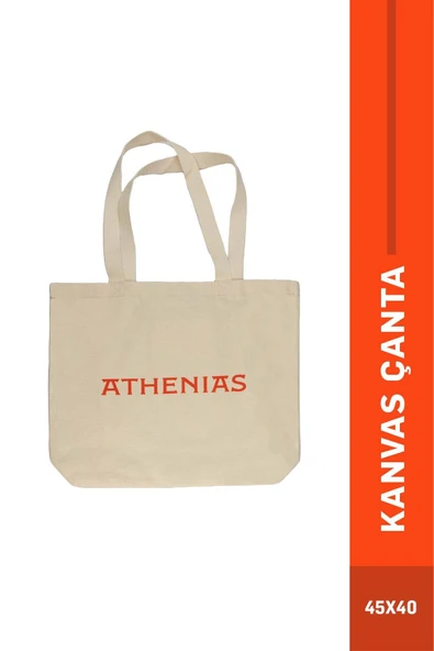 ATHENİAS Kanvas Kumaş Çanta Plaj ve Çok Amaçlı