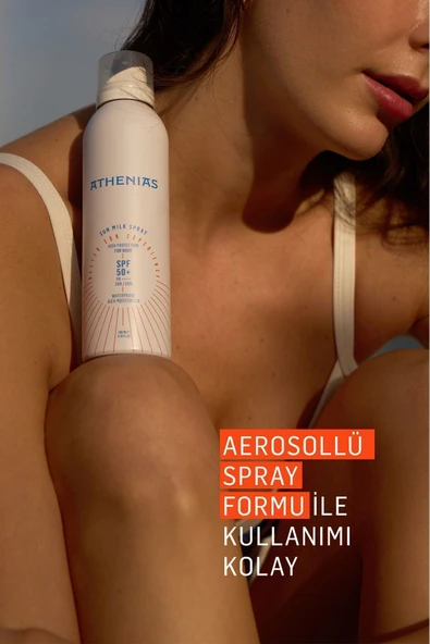 ATHENİAS Sun Milk Spray 200 ml Spf50+ Tüm Cilt Tipleri İçin UVA UVB Yüksek Korumalı Güneş Kremi - 2