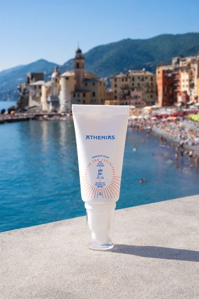 ATHENİAS Plaj Güneş Koruma Seti Vücut Güneş Sütü + Yüz Güneş Kremi + After Sun +Onarıcı Balm+Çanta - 2