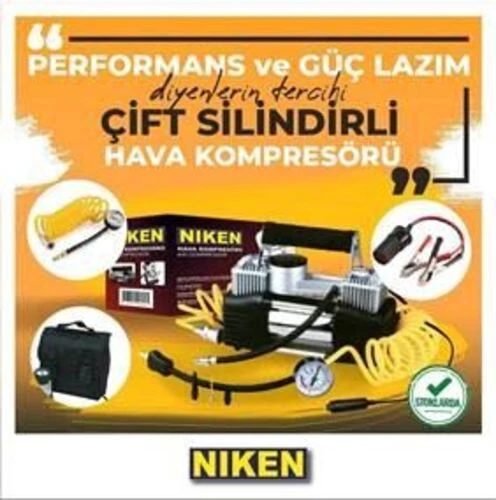 Niken 0250010601  Hava Kompresöru Metal Çift Silindir 12v ürün görseli 1