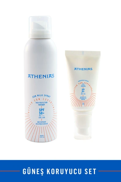 ATHENİAS Güneş Koruyucu Set Vücut Güneş Kremi+ Yüz Güneş Kremi