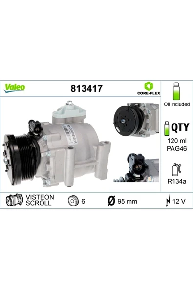 Valeo 813417  Kompresör Ford Fiesta Vı. Van (2008-) ürün görseli 1