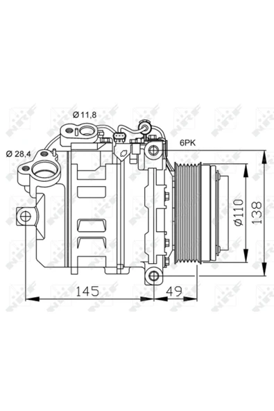 NRF 32533  Klima Kompresörü Bmw N47 N57 E81 E82 E87 E88 E90 E92 E93 E60 E84  Uyumlu - 1