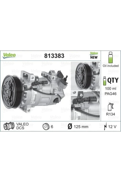 Valeo 813383 Klıma Kompresörü Uyumlu Clıo Iv 13- 1.5 Dcı Captur 13- 1.5 Dcı ürün görseli 1