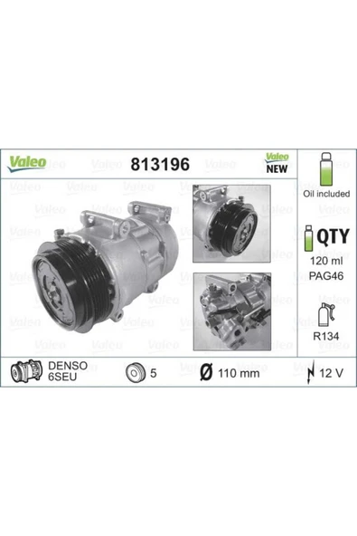 Valeo 813196  KLİMA KOMPRESÖRÜ W169 04- ürün görseli 1